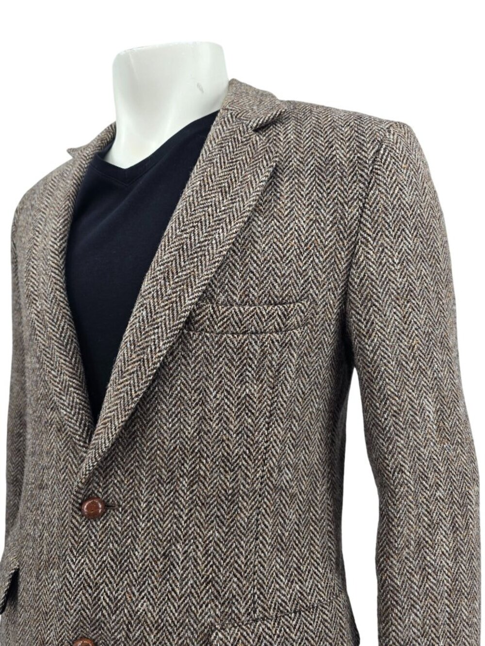 Harris Tweed Mens Blazer By Middishade Clothes Two-Button Jacket Size 39L